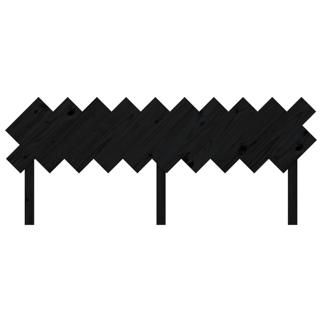 vidaXL Tăblie de pat, negru, 196x3x80,5 cm, lemn masiv de pin