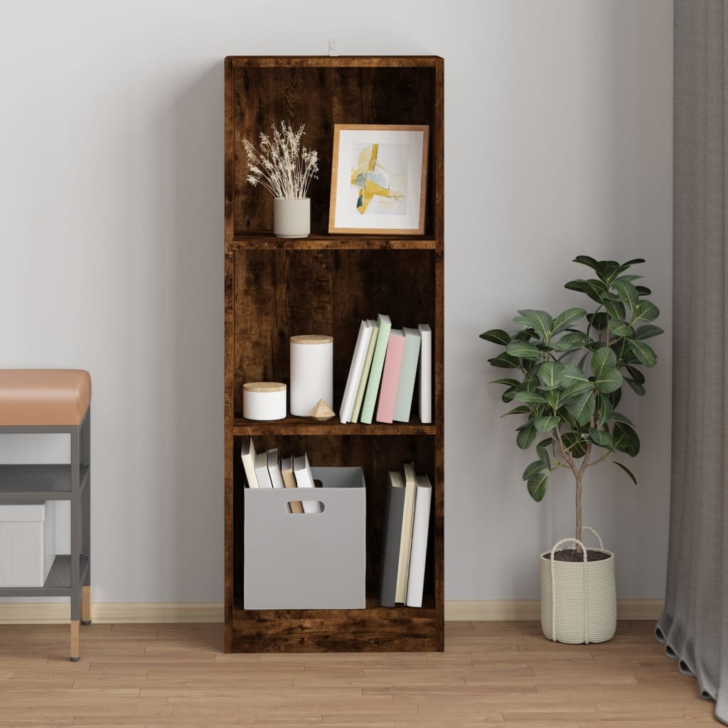 vidaXL Bibliotecă 3 niveluri stejar fumuriu 40x24x109 cm lemn compozit vidaXL Bibliotecă 3 niveluri stejar fumuriu 40x24x109 cm lemn compozit