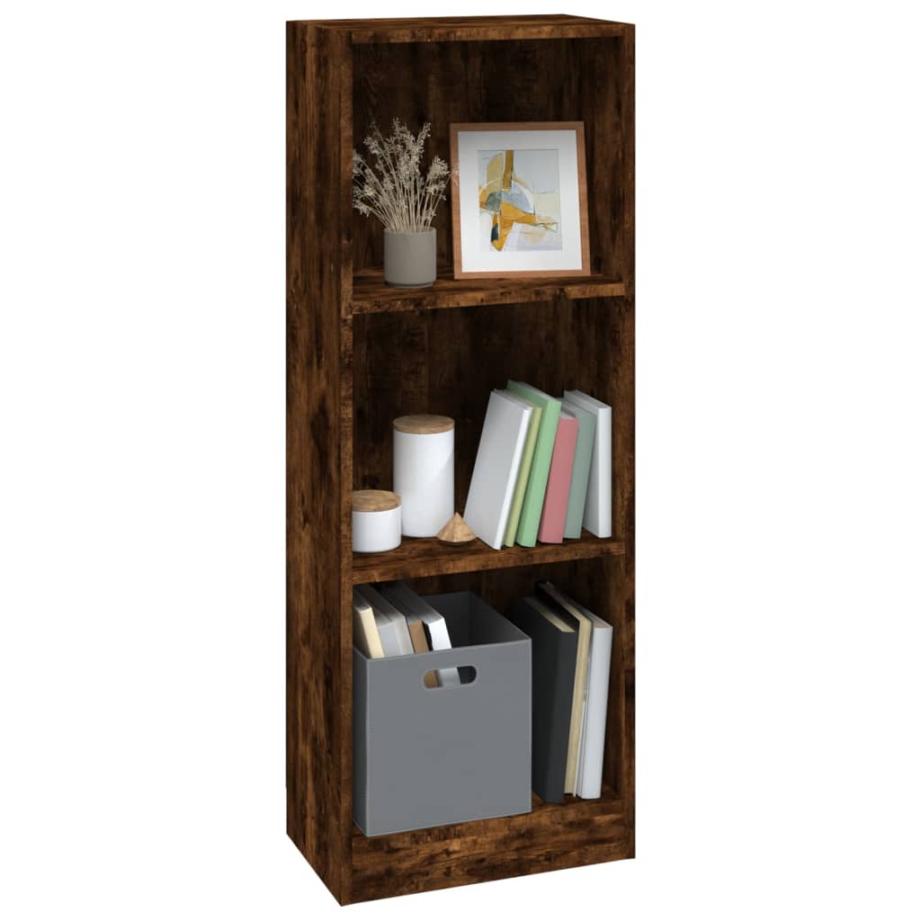vidaXL Bibliotecă 3 niveluri stejar fumuriu 40x24x109 cm lemn compozit vidaXL Bibliotecă 3 niveluri stejar fumuriu 40x24x109 cm lemn compozit