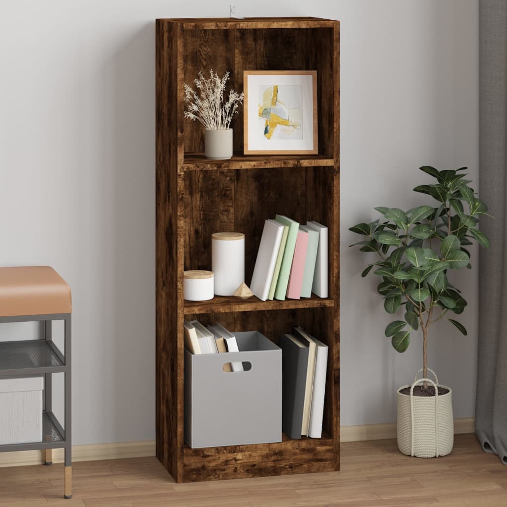 vidaXL Bibliotecă 3 niveluri stejar fumuriu 40x24x109 cm lemn compozit vidaXL Bibliotecă 3 niveluri stejar fumuriu 40x24x109 cm lemn compozit