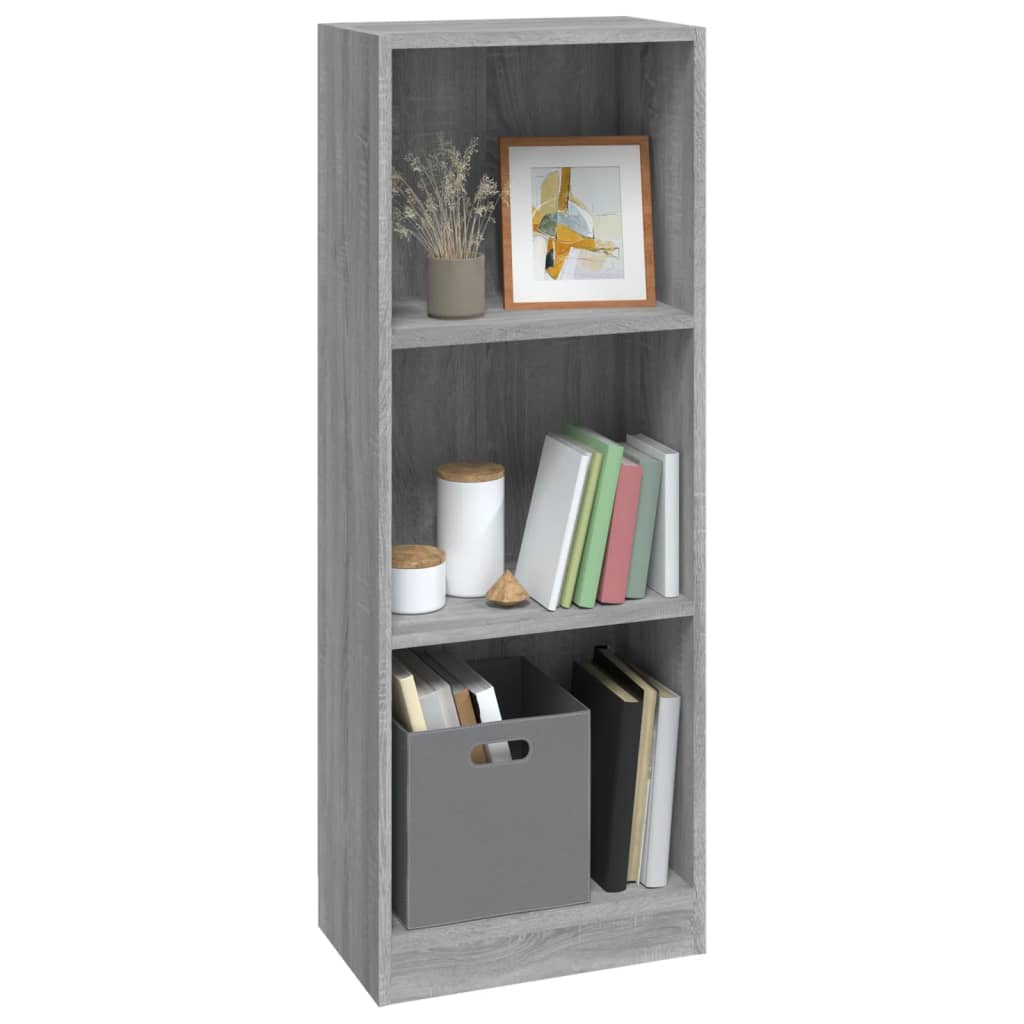 vidaXL Bibliotecă cu 3 niveluri gri sonoma 40x24x109 cm lemn compozit vidaXL Bibliotecă cu 3 niveluri gri sonoma 40x24x109 cm lemn compozit