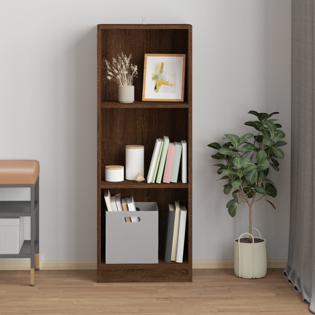 vidaXL Bibliotecă cu 3 niveluri stejar maro 40x24x109 cm lemn compozit vidaXL Bibliotecă cu 3 niveluri stejar maro 40x24x109 cm lemn compozit