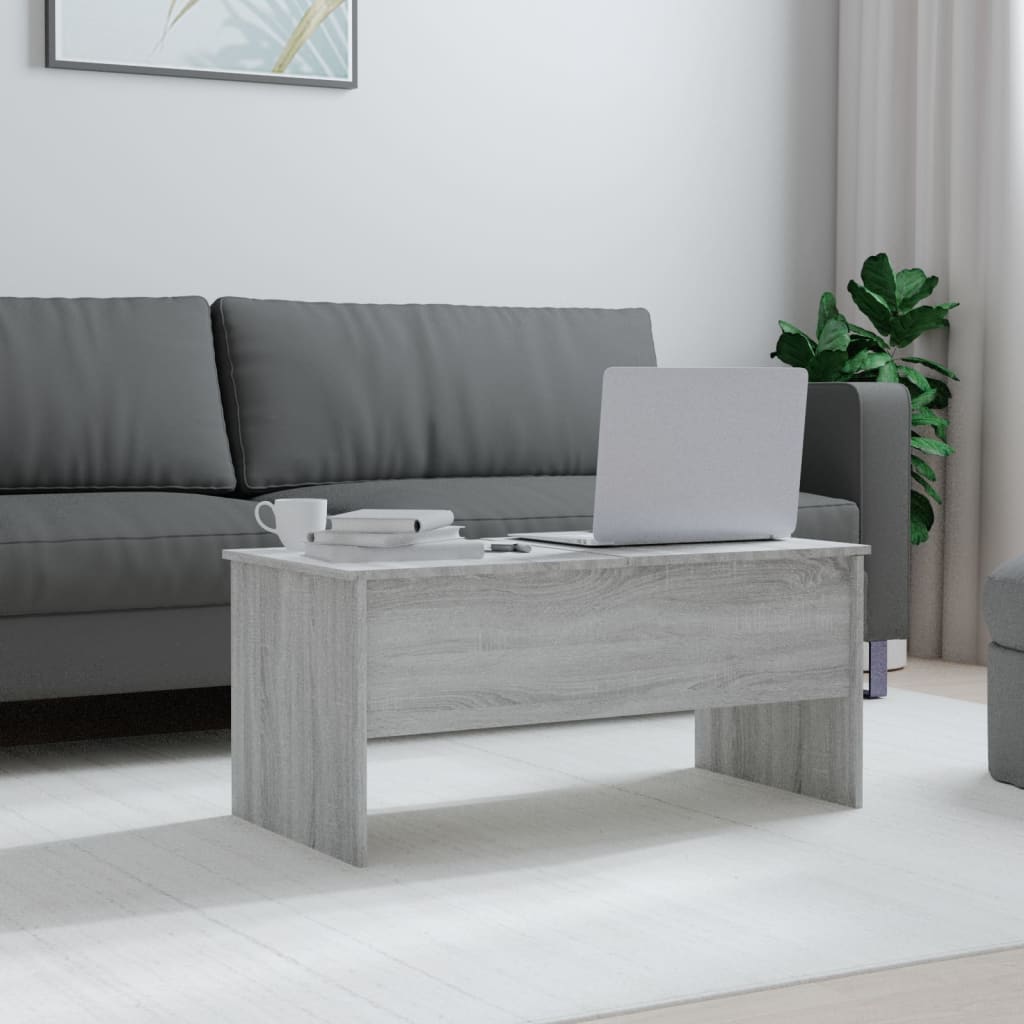 vidaXL Măsuță de cafea, gri sonoma, 102x50,5x46,5 cm, lemn prelucrat