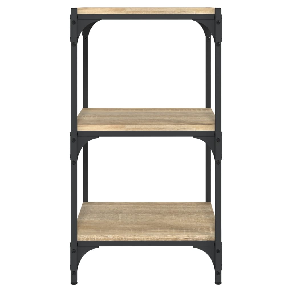 vidaXL Raft cărți stejar sonoma 40x33x70,5 cm, lemn prelucrat și oțel