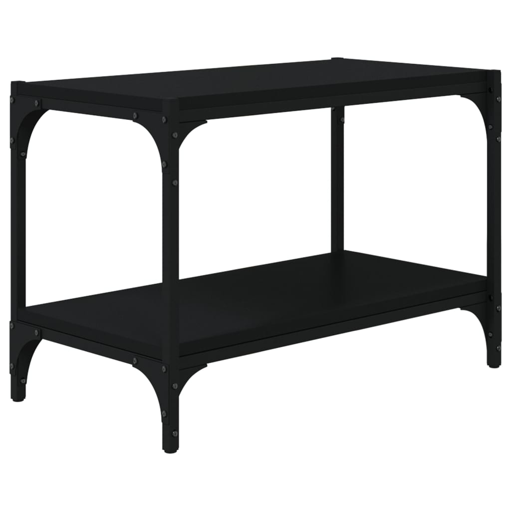 vidaXL Comodă TV, negru, 60x33x41 cm, lemn prelucrat și oțel