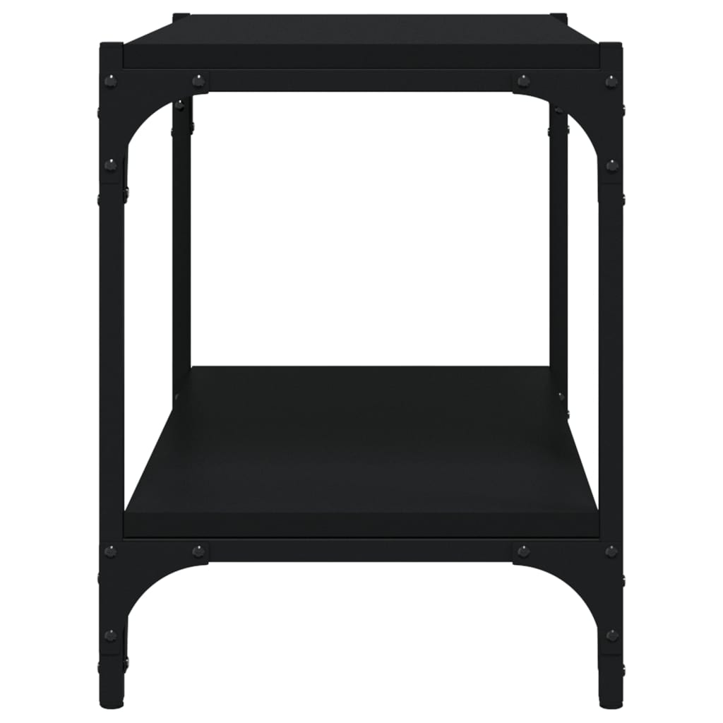 vidaXL Comodă TV, negru, 60x33x41 cm, lemn prelucrat și oțel