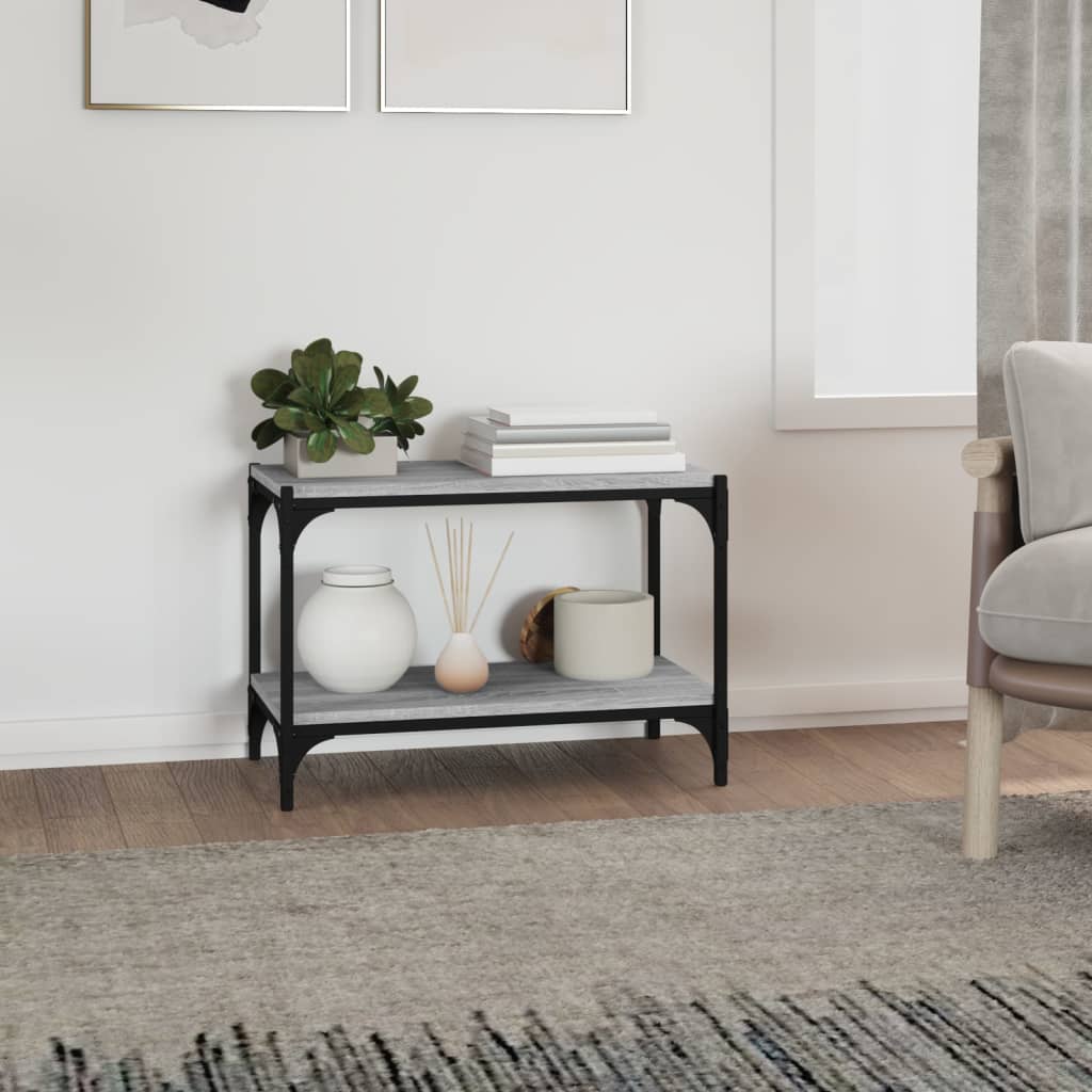 vidaXL Comodă TV, gri sonoma, 60x33x41 cm, lemn prelucrat și oțel vidaXL Comodă TV, gri sonoma, 60x33x41 cm, lemn prelucrat și oțel