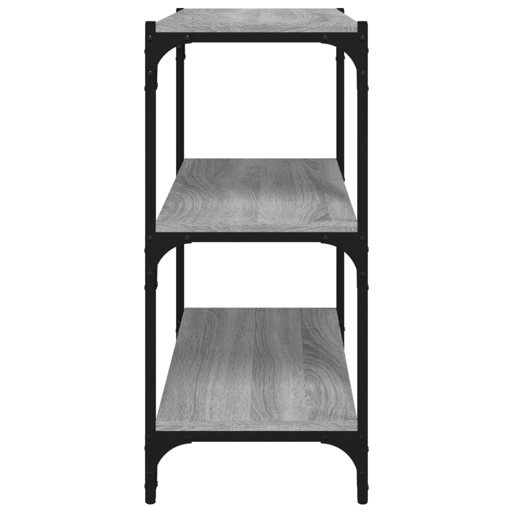 vidaXL Raft de cărți gri sonoma 60x33x70,5 cm, lemn prelucrat și oțel