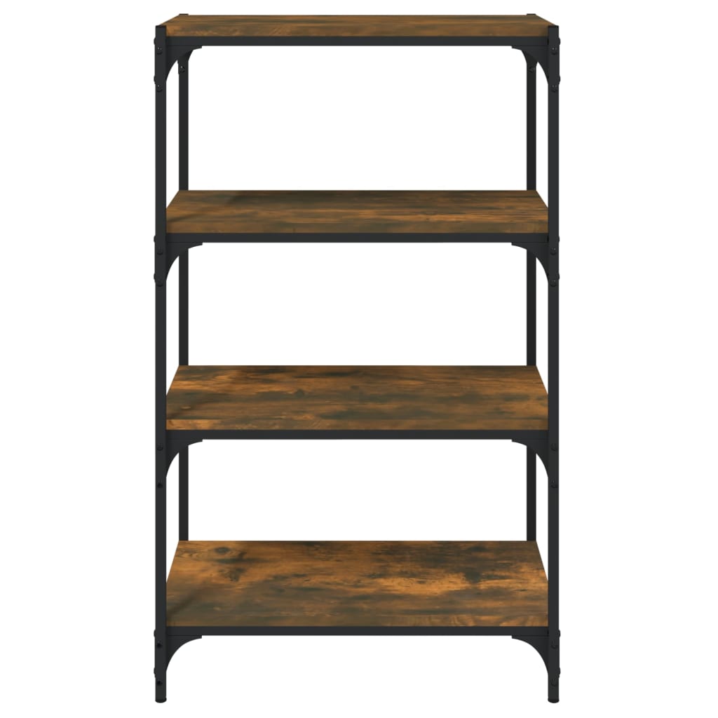 vidaXL Raft de cărți stejar fumuriu 60x33x100 cm, lemn prelucrat/ oțel