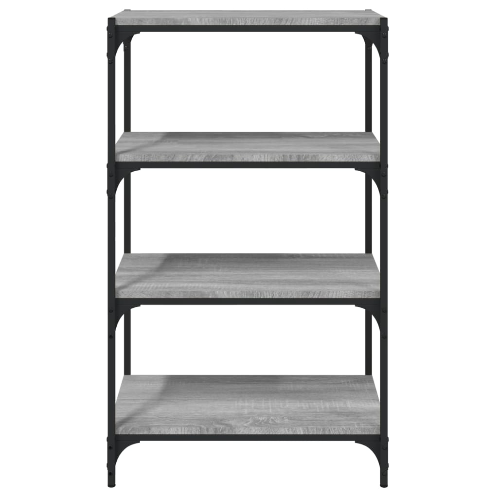 vidaXL Raft de cărți, gri sonoma, 60x33x100 cm, lemn prelucrat și oțel