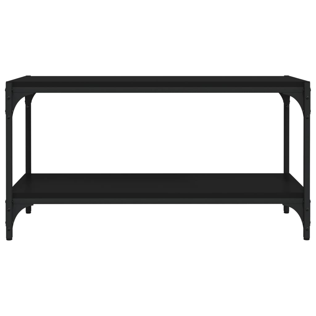 vidaXL Comodă TV, negru, 80x33x41 cm, lemn prelucrat și oțel