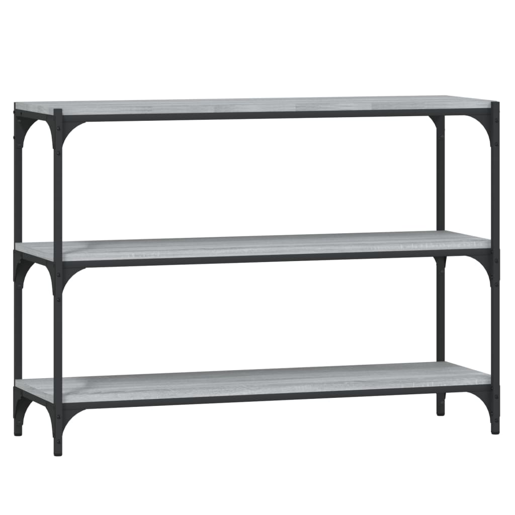 vidaXL Raft de cărți gri sonoma 100x33x70,5 cm, lemn prelucrat și oțel