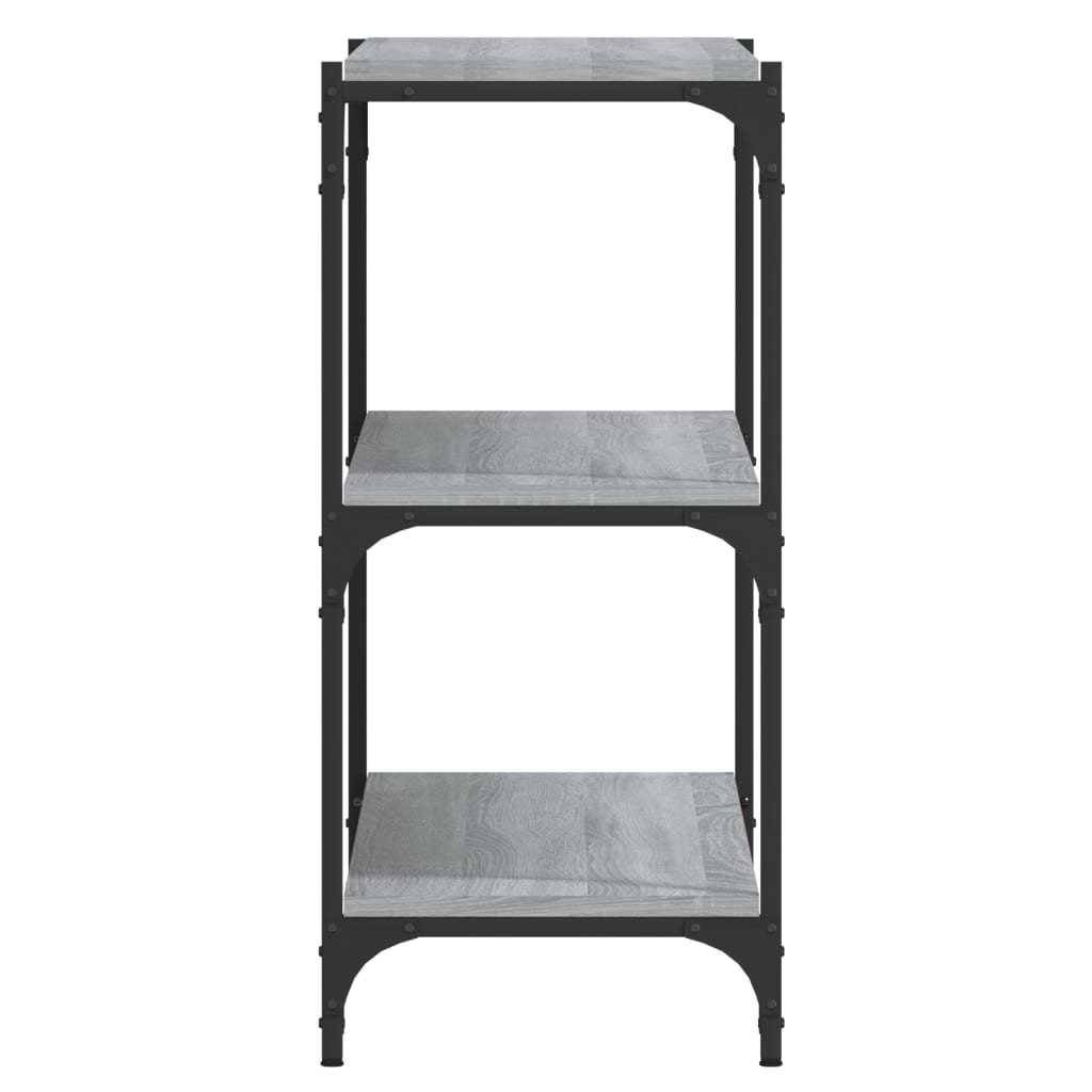 vidaXL Raft de cărți gri sonoma 100x33x70,5 cm, lemn prelucrat și oțel
