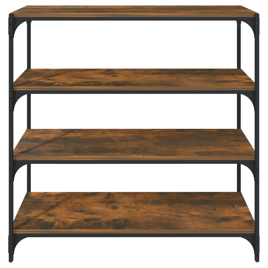 vidaXL Raft de cărți stejar fumuriu 100x33x100 cm lemn prelucrat/ oțel