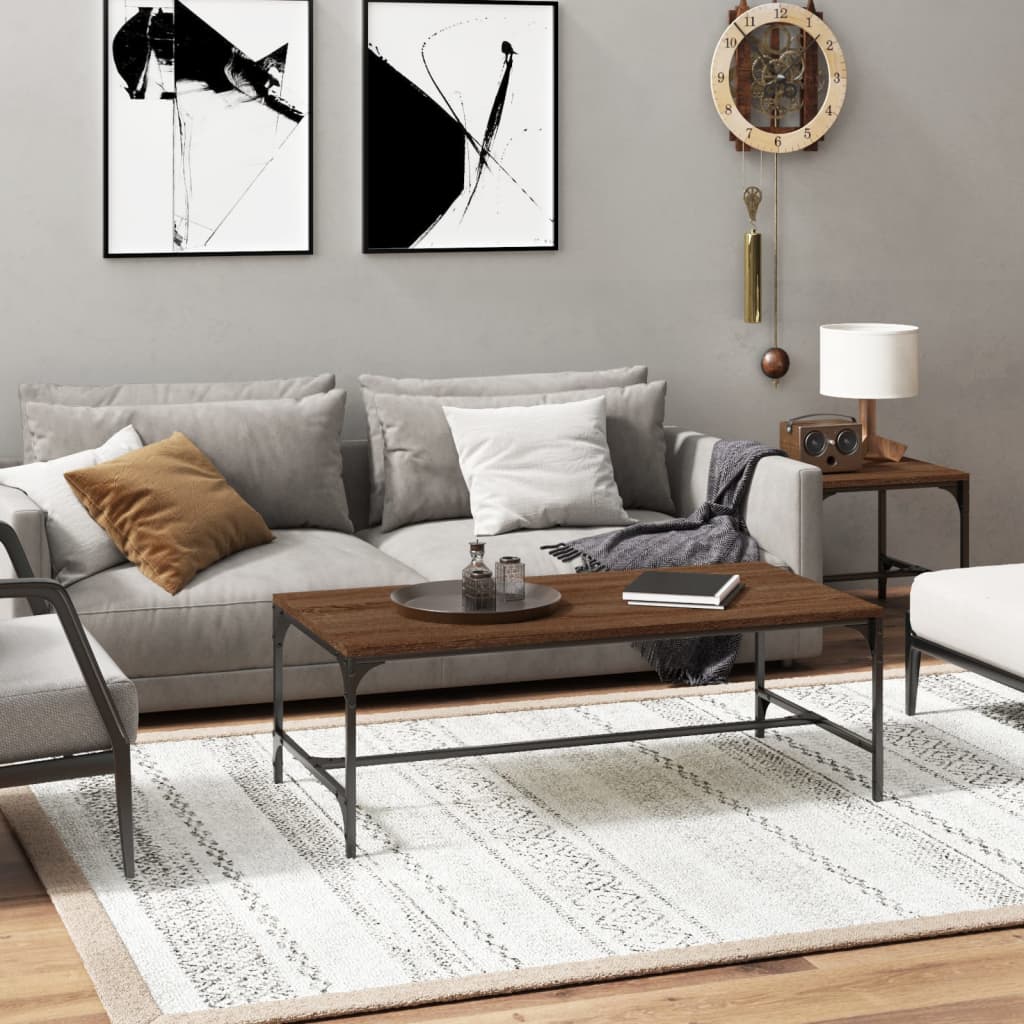 vidaXL Măsuță de cafea, stejar maro, 100x50x35 cm, lemn prelucrat vidaXL Măsuță de cafea, stejar maro, 100x50x35 cm, lemn prelucrat