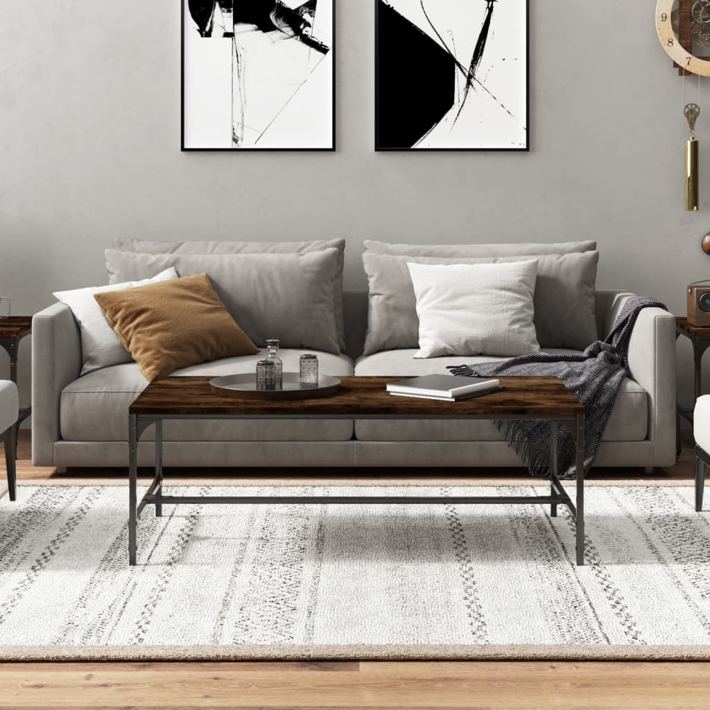 vidaXL Măsuță de cafea, stejar fumuriu, 80x50x35 cm, lemn prelucrat vidaXL Măsuță de cafea, stejar fumuriu, 80x50x35 cm, lemn prelucrat