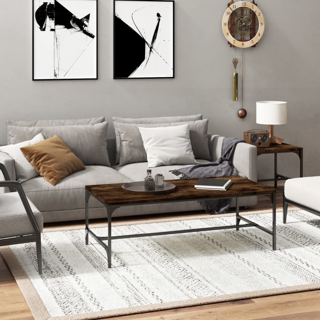vidaXL Măsuță de cafea, stejar fumuriu, 80x50x35 cm, lemn prelucrat vidaXL Măsuță de cafea, stejar fumuriu, 80x50x35 cm, lemn prelucrat