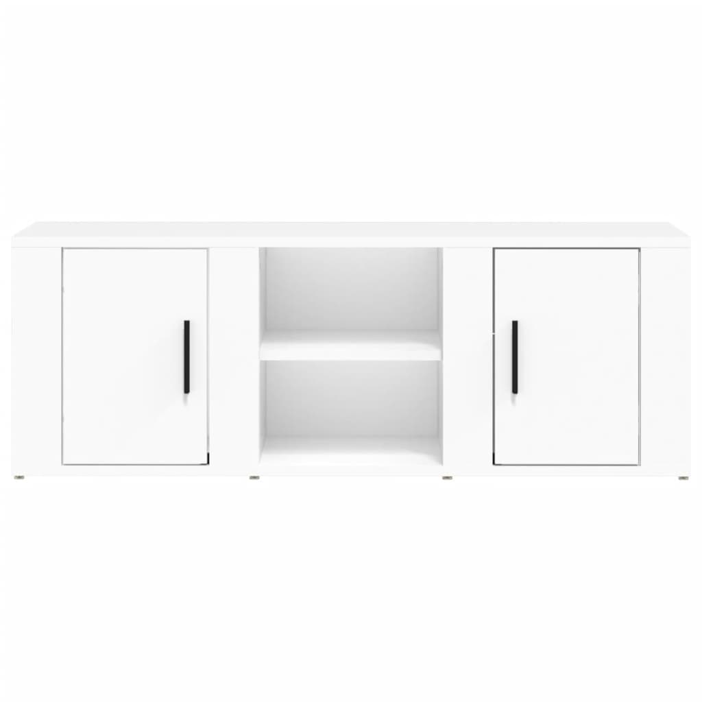 vidaXL Comodă TV, alb, 100x31,5x35 cm, lemn prelucrat vidaXL Comodă TV, alb, 100x31,5x35 cm, lemn prelucrat