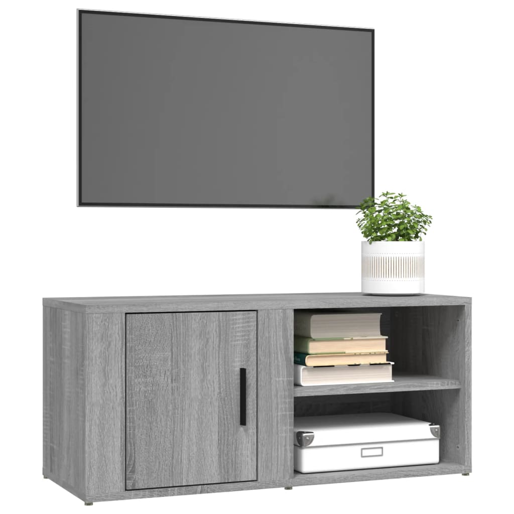 vidaXL Comodă TV, gri sonoma, 80x31,5x36 cm, lemn prelucrat vidaXL Comodă TV, gri sonoma, 80x31,5x36 cm, lemn prelucrat