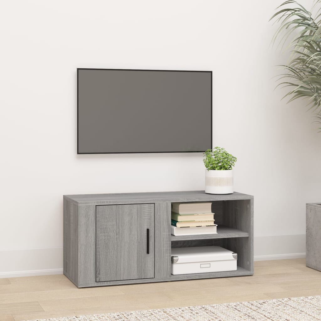 vidaXL Comodă TV, gri sonoma, 80x31,5x36 cm, lemn prelucrat vidaXL Comodă TV, gri sonoma, 80x31,5x36 cm, lemn prelucrat