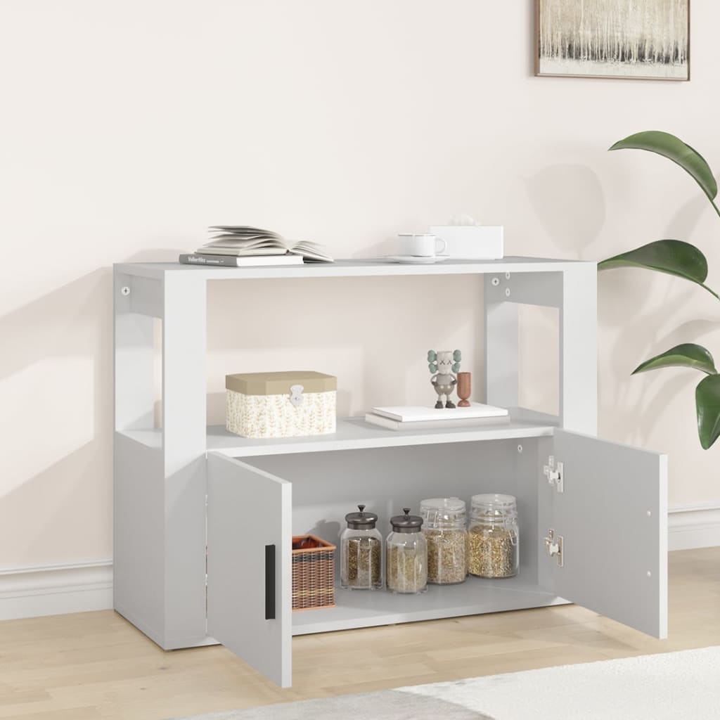 vidaXL Servantă, alb, 80x30x60 cm, lemn prelucrat vidaXL Servantă, alb, 80x30x60 cm, lemn prelucrat
