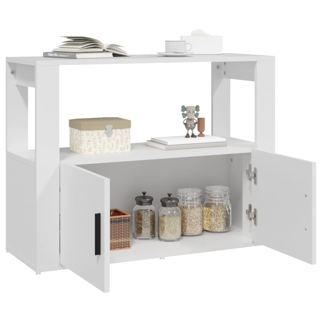 vidaXL Servantă, alb, 80x30x60 cm, lemn prelucrat vidaXL Servantă, alb, 80x30x60 cm, lemn prelucrat