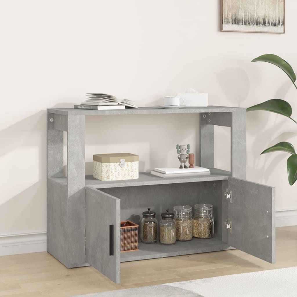 vidaXL Servantă, gri beton, 80x30x60 cm, lemn prelucrat vidaXL Servantă, gri beton, 80x30x60 cm, lemn prelucrat