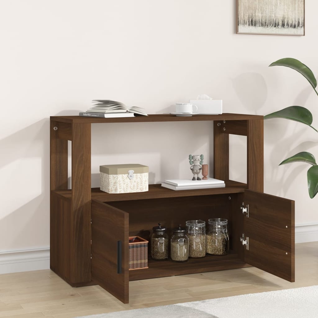 vidaXL Servantă, stejar maro, 80x30x60 cm, lemn prelucrat