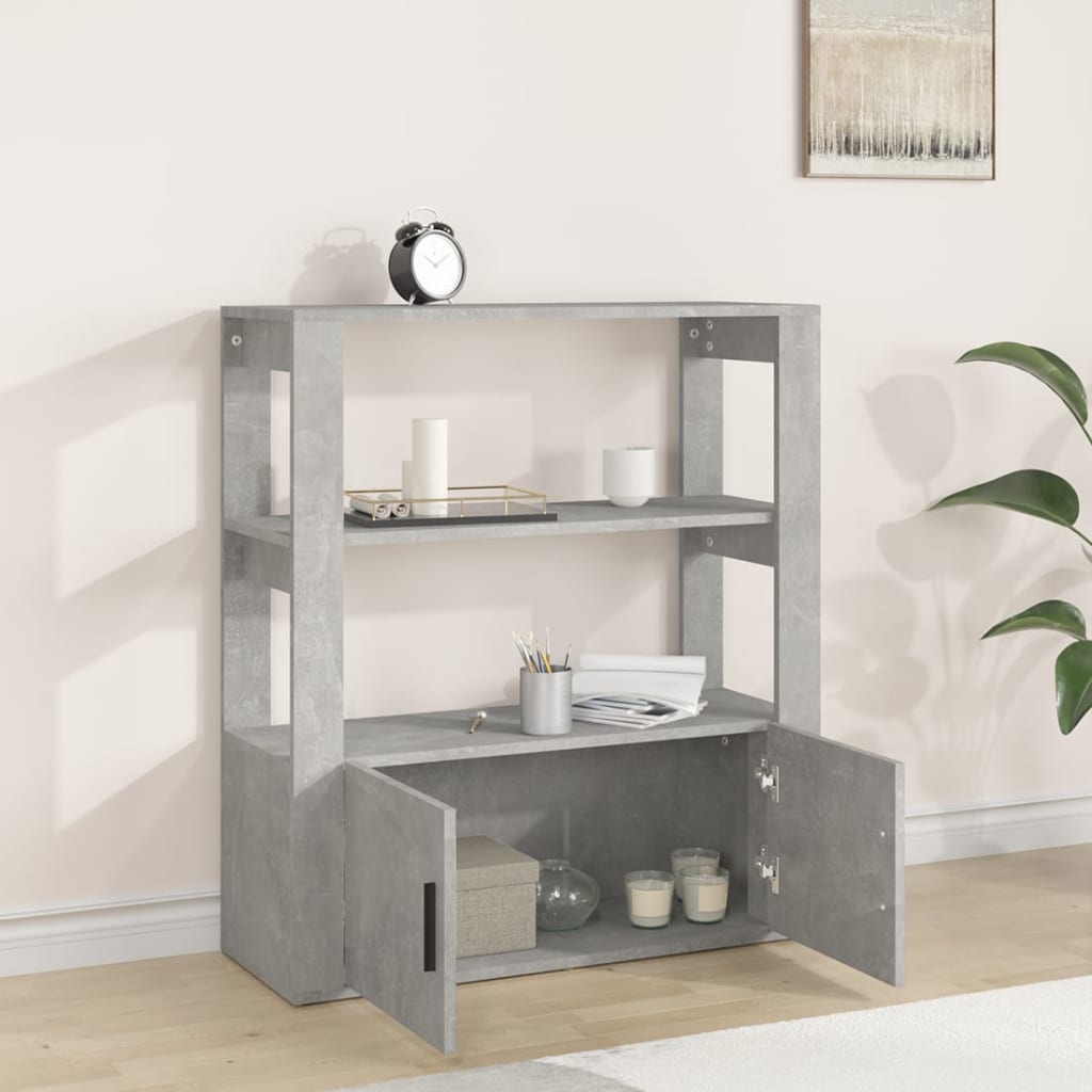 vidaXL Servantă, gri beton, 80x30x90 cm, lemn prelucrat vidaXL Servantă, gri beton, 80x30x90 cm, lemn prelucrat