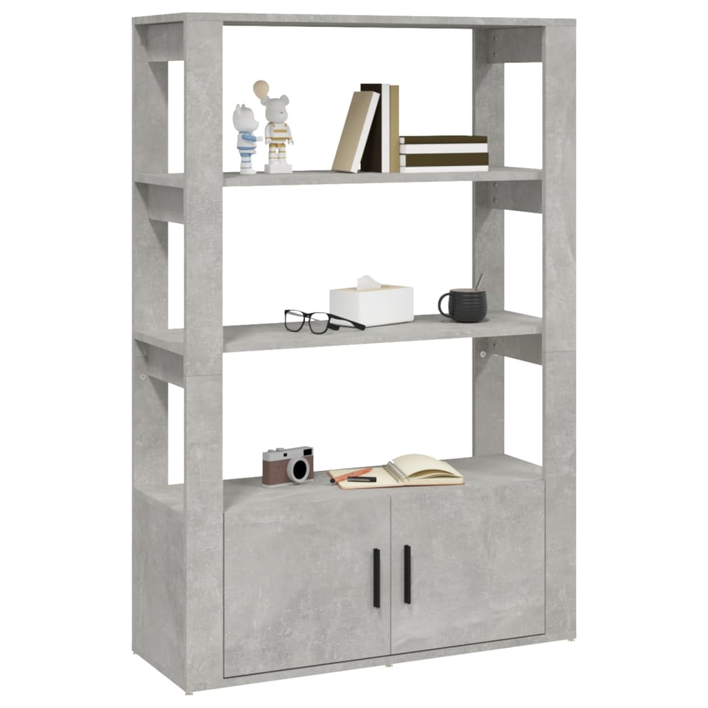 vidaXL Servantă, gri beton, 80x30x119,5 cm, lemn prelucrat vidaXL Servantă, gri beton, 80x30x119,5 cm, lemn prelucrat