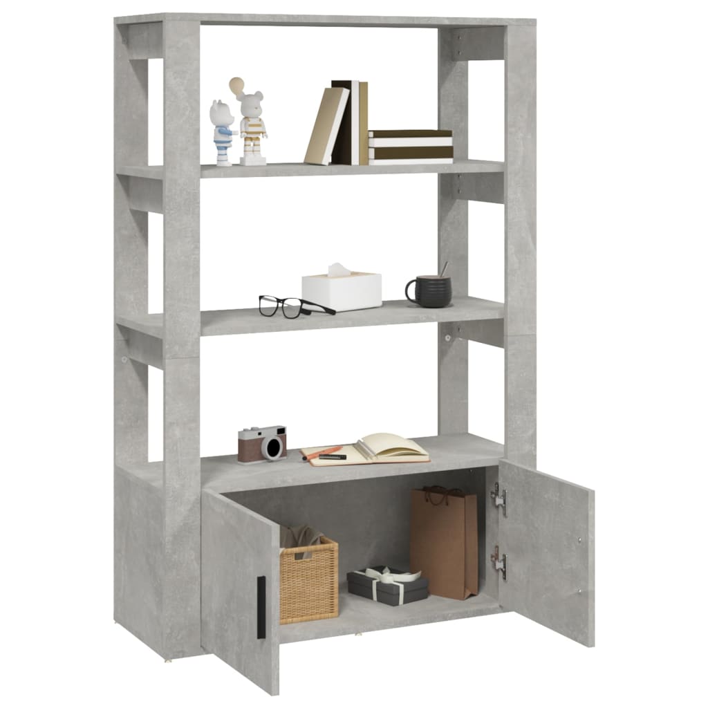 vidaXL Servantă, gri beton, 80x30x119,5 cm, lemn prelucrat vidaXL Servantă, gri beton, 80x30x119,5 cm, lemn prelucrat