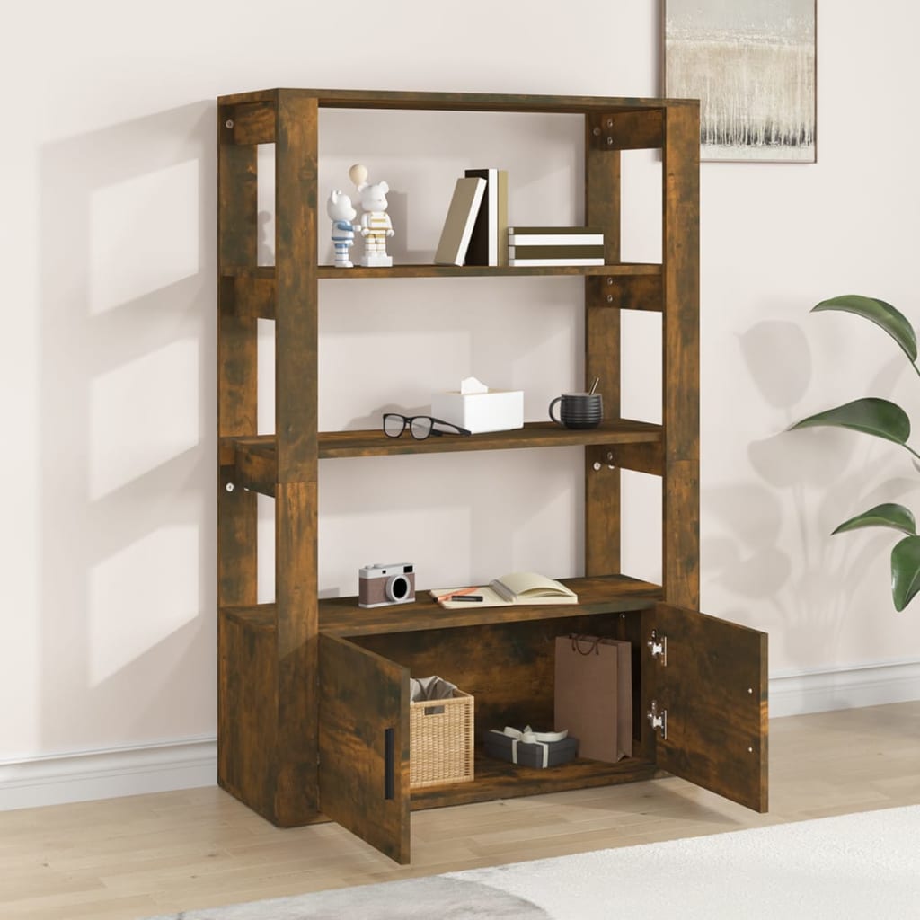 vidaXL Servantă, stejar fumuriu, 80x30x119,5 cm, lemn prelucrat