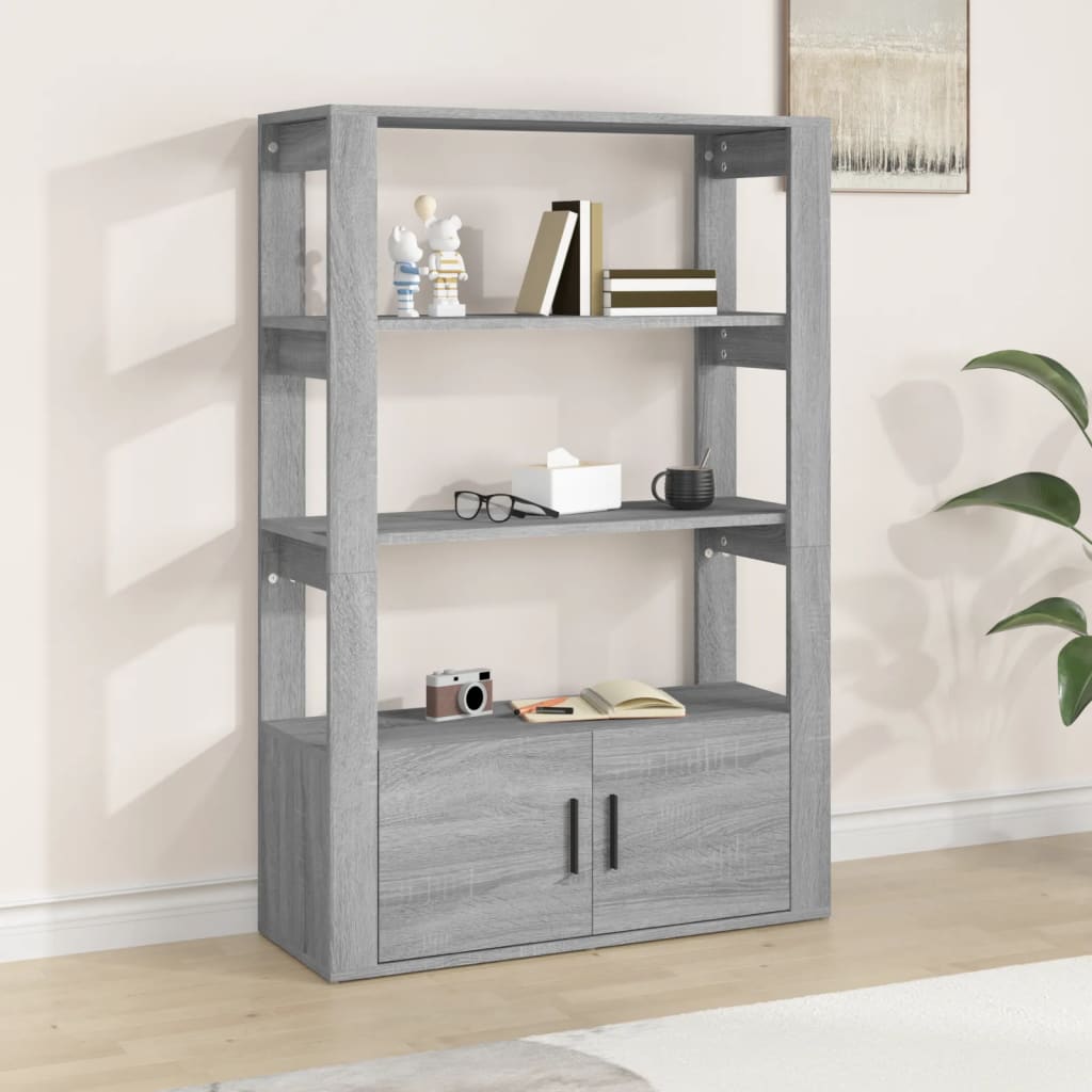 vidaXL Servantă, gri sonoma, 80x30x119,5 cm, lemn prelucrat