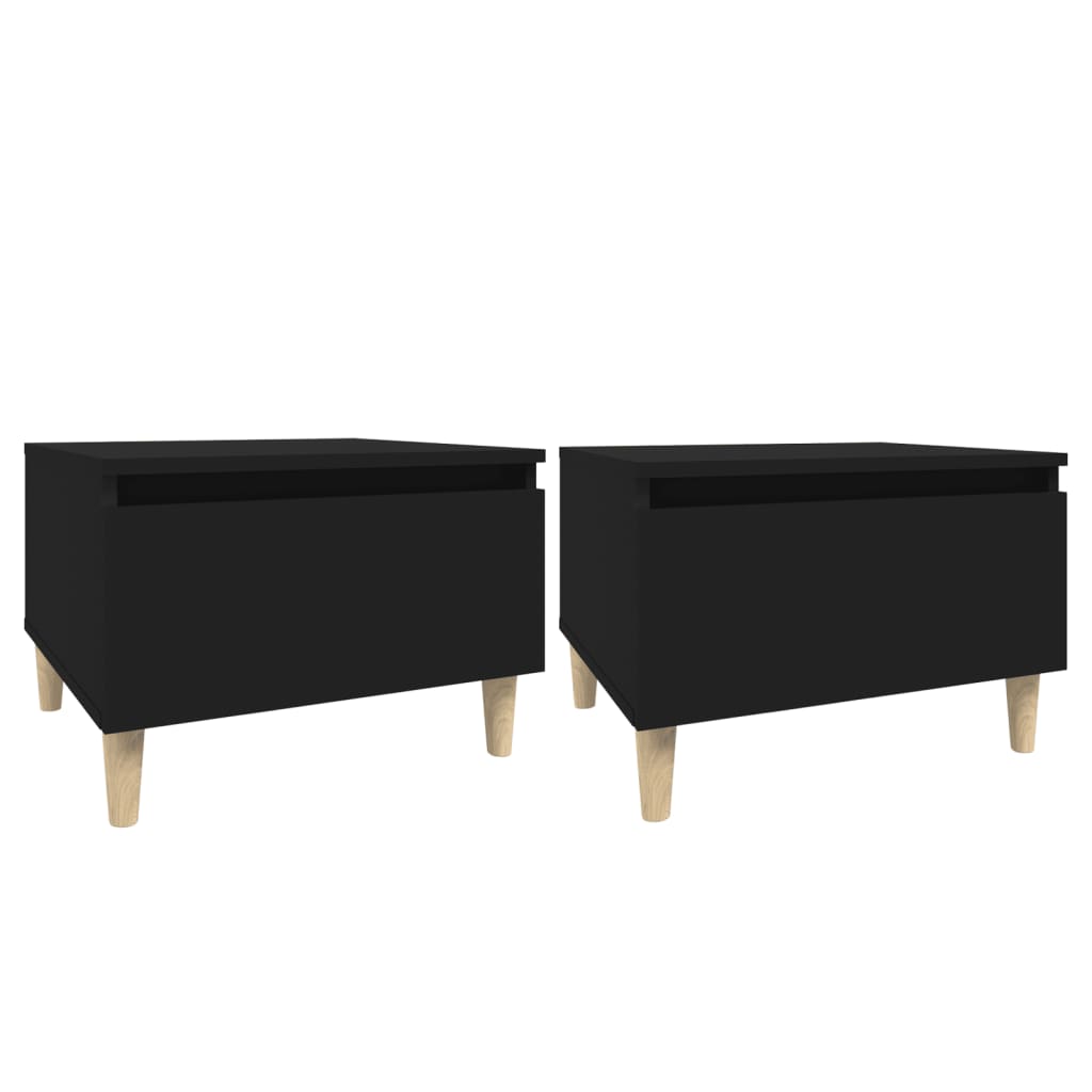 vidaXL Mese laterale, 2 buc., negru, 50x46x35 cm, lemn compozit