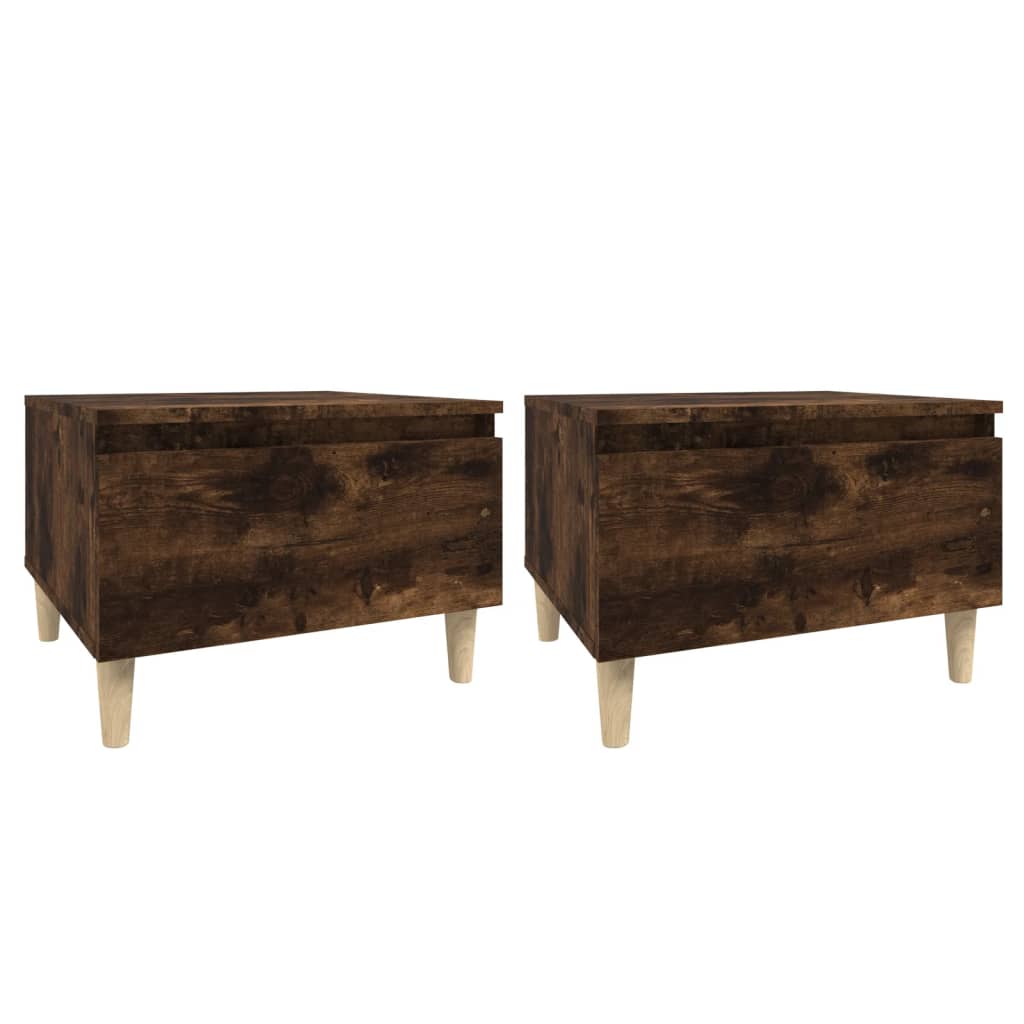 vidaXL Mese laterale 2 buc. stejar fumuriu 50x46x35 cm lemn compozit