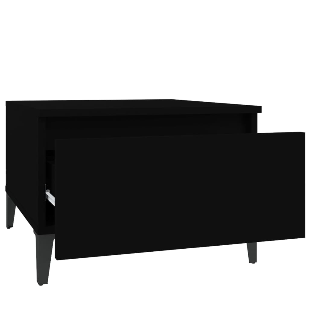 vidaXL Masă laterală, negru, 50x46x35 cm, lemn compozit vidaXL Masă laterală, negru, 50x46x35 cm, lemn compozit