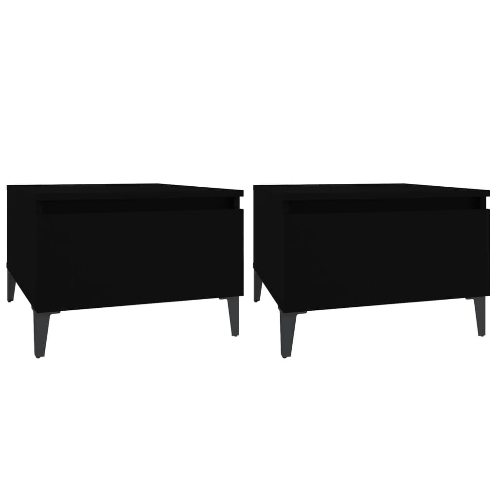 vidaXL Mese laterale, 2 buc., negru, 50x46x35 cm, lemn compozit