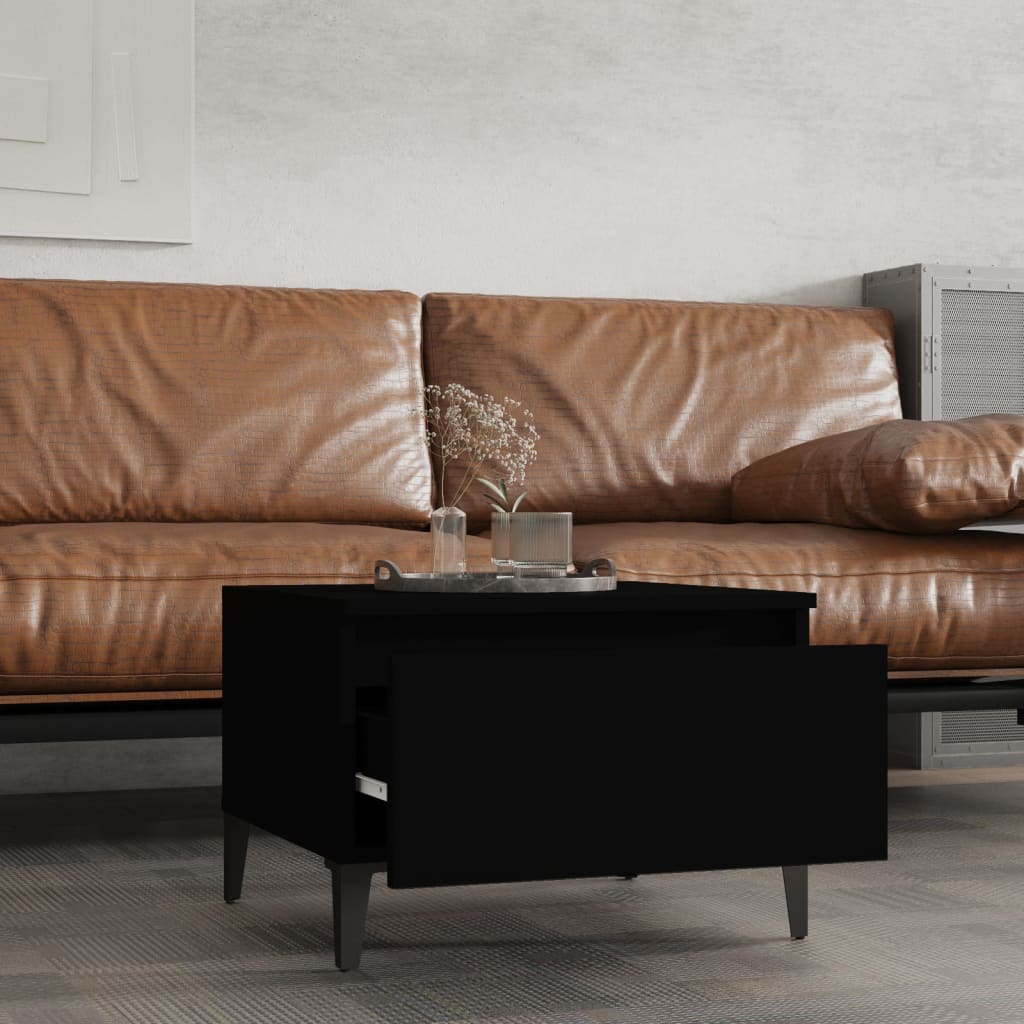 vidaXL Mese laterale, 2 buc., negru, 50x46x35 cm, lemn compozit