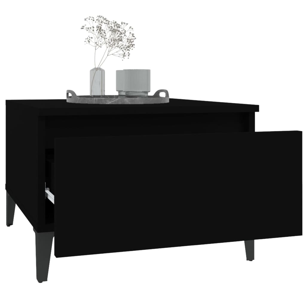 vidaXL Mese laterale, 2 buc., negru, 50x46x35 cm, lemn compozit