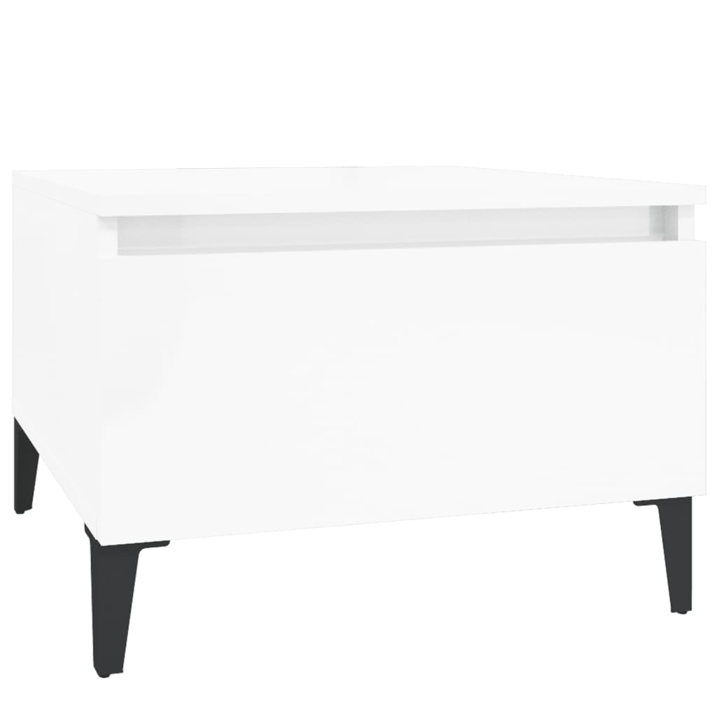 vidaXL Mese laterale 2 buc. alb extralucios 50x46x35 cm lemn compozit
