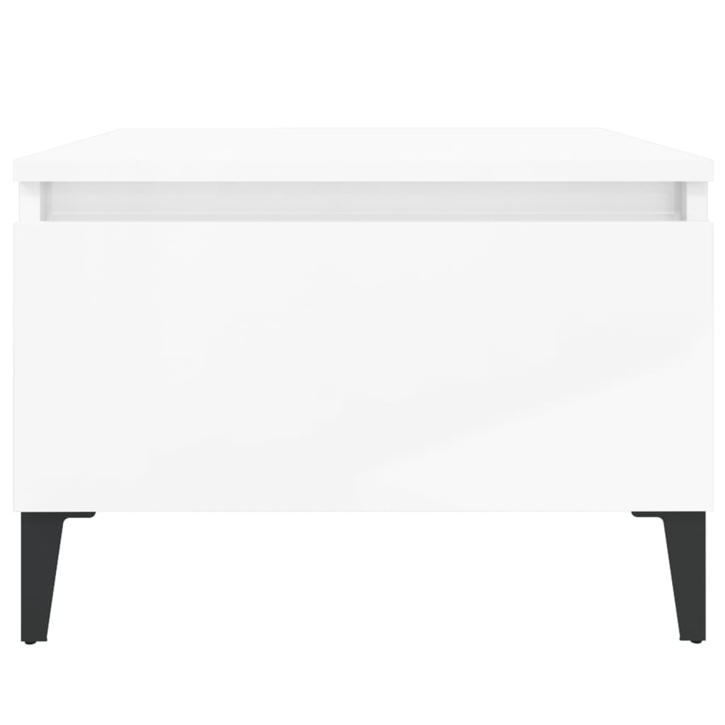 vidaXL Mese laterale 2 buc. alb extralucios 50x46x35 cm lemn compozit