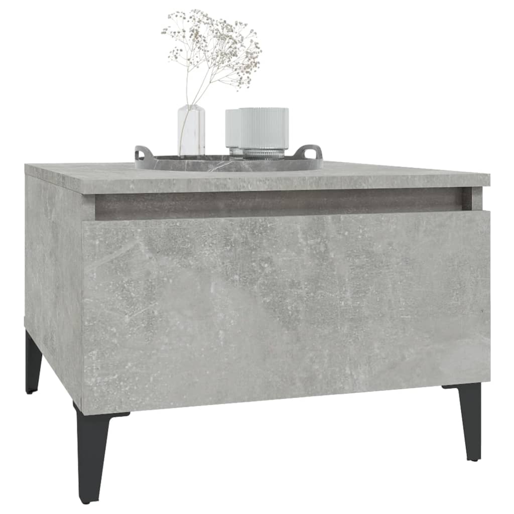 vidaXL Masă laterală, gri beton, 50x46x35 cm, lemn compozit vidaXL Masă laterală, gri beton, 50x46x35 cm, lemn compozit