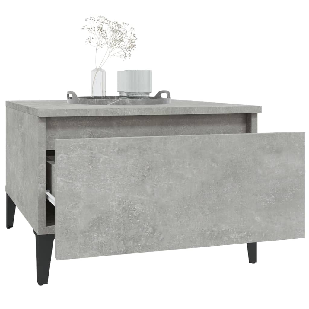 vidaXL Masă laterală, gri beton, 50x46x35 cm, lemn compozit vidaXL Masă laterală, gri beton, 50x46x35 cm, lemn compozit