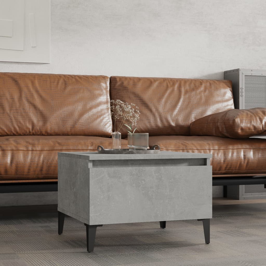 vidaXL Masă laterală, gri beton, 50x46x35 cm, lemn compozit vidaXL Masă laterală, gri beton, 50x46x35 cm, lemn compozit