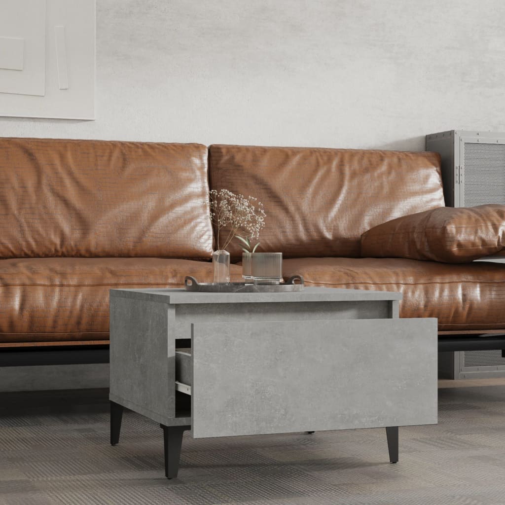 vidaXL Mese laterale, 2 buc., gri beton, 50x46x35 cm, lemn compozit