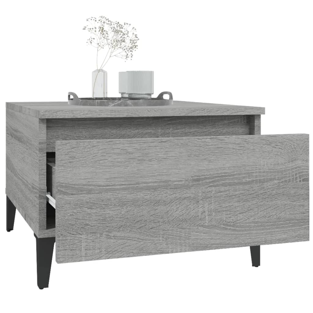 vidaXL Masă laterală, gri sonoma, 50x46x35 cm, lemn compozit vidaXL Masă laterală, gri sonoma, 50x46x35 cm, lemn compozit