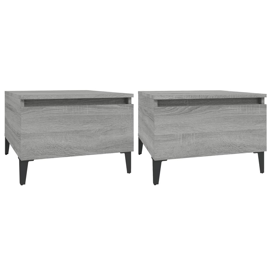 vidaXL Mese laterale 2 buc. gri sonoma 50x46x35 cm lemn compozit