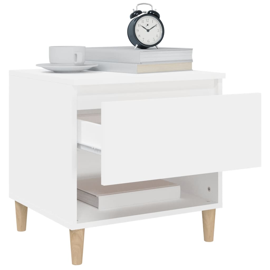 vidaXL Noptiere, 2 buc., alb, 50x46x50 cm, lemn prelucrat vidaXL Noptiere, 2 buc., alb, 50x46x50 cm, lemn prelucrat