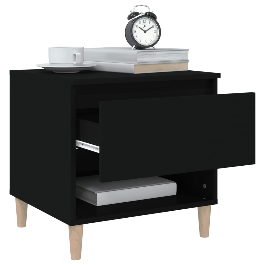 vidaXL Noptiere, 2 buc., negru, 50x46x50 cm, lemn prelucrat