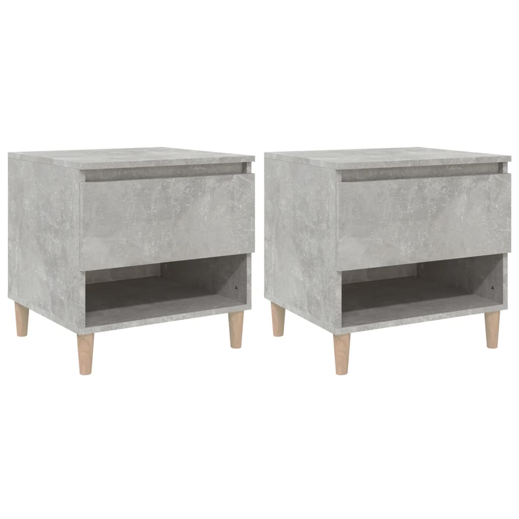 vidaXL Noptiere, 2 buc., gri beton, 50x46x50 cm, lemn prelucrat vidaXL Noptiere, 2 buc., gri beton, 50x46x50 cm, lemn prelucrat